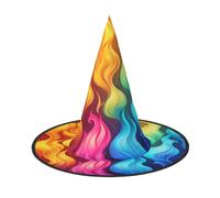 OIBNKCN Mysterious Rainbow Flames Halloween Hat Witch Hat - Perfect for Women, Men,Witches Hat Decor for Hanging, and Party Use