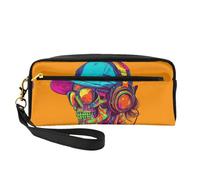 OIBNKCN Mysterious Rainbow Rock Skeleton Versatile Travel Makeup Bag - Double-Sided Print, Ultra-Soft PU Leather Cosmetic Organizer for Women, Mothers Day Gifts & Teacher Appreciation