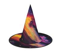 OIBNKCN mysterious rainbow sky Halloween Hat Witch Hat - Perfect for Women, Men,Witches Hat Decor for Hanging, and Party Use