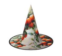 OIBNKCN Oranges on the branches. Halloween Hat Witch Hat - Perfect for Women, Men,Witches Hat Decor for Hanging, and Party Use