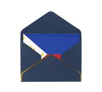 OIBNKCN Philippine flagUnique Elegant Greeting Cards-Blank Inside, All Occasion Card Assortment,Includes Envelopes and Gold Stickers.