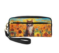OIBNKCN quiet little cat Versatile Travel Makeup Bag - Double-Sided Print, Ultra-Soft PU Leather Cosmetic Organizer for Women, Mothers Day Gifts & Teacher Appreciation