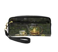 OIBNKCN Quiet tea set Versatile Travel Makeup Bag - Double-Sided Print, Ultra-Soft PU Leather Cosmetic Organizer for Women, Mothers Day Gifts & Teacher Appreciation