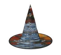 OIBNKCN Ripples in the water. Halloween Hat Witch Hat – Perfect for Women, Men,Witches Hat Decor for Hanging, and Party Use