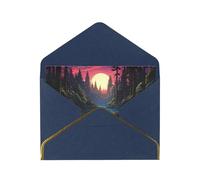 OIBNKCN Riverside moonUnique Elegant Greeting Cards-Blank Inside, All Occasion Card Assortment,Includes Envelopes and Gold Stickers.