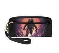 OIBNKCN Running astronauts Versatile Travel Makeup Bag - Double-Sided Print, Ultra-Soft PU Leather Cosmetic Organizer for Women, Mothers Day Gifts & Teacher Appreciation