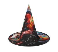 OIBNKCN Running colorful wild horses Halloween Hat Witch Hat - Perfect for Women, Men,Witches Hat Decor for Hanging, and Party Use