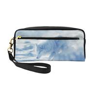 OIBNKCN sacred snow wolf Versatile Travel Makeup Bag - Double-Sided Print, Ultra-Soft PU Leather Cosmetic Organizer for Women, Mothers Day Gifts & Teacher Appreciation