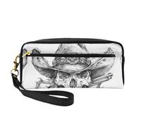 OIBNKCN Serious black and white skeleton Versatile Travel Makeup Bag - Double-Sided Print, Ultra-Soft PU Leather Cosmetic Organizer for Women, Mothers Day Gifts & Teacher Appreciation