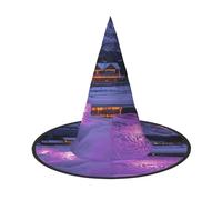 OIBNKCN Snow at night Halloween Hat Witch Hat â€“ Perfect for Women, Men,Witches Hat Decor for Hanging, and Party Use