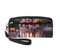 OIBNKCN Strawberry Cake Versatile Travel Makeup Bag - Double-Sided Print, Ultra-Soft PU Leather Cosmetic Organizer for Women, Mothers Day Gifts & Teacher Appreciation