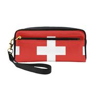OIBNKCN Swiss Flag Versatile Travel Makeup Bag - Double-Sided Print, Ultra-Soft PU Leather Cosmetic Organizer for Women, Mothers Day Gifts & Teacher Appreciation
