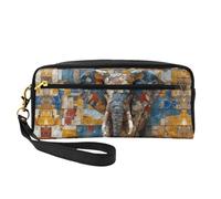 OIBNKCN The ancient elephant Versatile Travel Makeup Bag - Double-Sided Print, Ultra-Soft PU Leather Cosmetic Organizer for Women, Mothers Day Gifts & Teacher Appreciation
