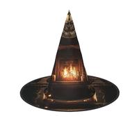 OIBNKCN The ancient magic furnace Halloween Hat Witch Hat - Perfect for Women, Men,Witches Hat Decor for Hanging, and Party Use