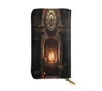 OIBNKCN The ancient magic furnace Premium Leather Wallet with Metal Zipper, Multiple Card Slots Cash Pockets, ideal Gift for Her or Him