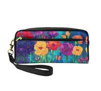 OIBNKCN The blooming rainbow flower Versatile Travel Makeup Bag - Double-Sided Print, Ultra-Soft PU Leather Cosmetic Organizer for Women, Mothers Day Gifts & Teacher Appreciation