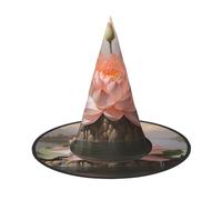 OIBNKCN The Charm of Lotus in the Lake Halloween Hat Witch Hat - Perfect for Women, Men,Witches Hat Decor for Hanging, and Party Use