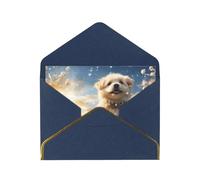 OIBNKCN The cozy little dogUnique Elegant Greeting Cards-Blank Inside, All Occasion Card Assortment,Includes Envelopes and Gold Stickers.