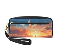 OIBNKCN The eagle flying under the sunset Versatile Travel Makeup Bag - Double-Sided Print, Ultra-Soft PU Leather Cosmetic Organizer for Women, Mothers Day Gifts & Teacher Appreciation