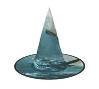 OIBNKCN The eagle soaring on the sea Halloween Hat Witch Hat - Perfect for Women, Men,Witches Hat Decor for Hanging, and Party Use