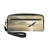 OIBNKCN The eagle soaring under the sunset Versatile Travel Makeup Bag - Double-Sided Print, Ultra-Soft PU Leather Cosmetic Organizer for Women, Mothers Day Gifts & Teacher Appreciation