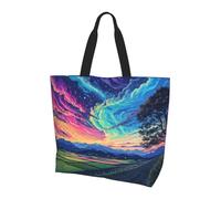 OIBNKCN The fields under Ladies large capacity single shoulder shopping bag-Durable Water-Resistant Lightweight for Daily Use