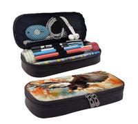 OIBNKCN The fierce eagle flying Aesthetic Pencil Case Premium PU Leather, Multi Functional Storage for Pens, Pencils, and Small Accessories