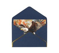 OIBNKCN The fierce eagle flyingUnique Elegant Greeting Cards-Blank Inside, All Occasion Card Assortment,Includes Envelopes and Gold Stickers.