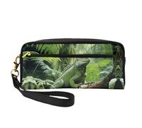 OIBNKCN The green lizard Versatile Travel Makeup Bag - Double-Sided Print, Ultra-Soft PU Leather Cosmetic Organizer for Women, Mothers Day Gifts & Teacher Appreciation
