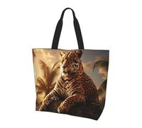 OIBNKCN The leopard lost Ladies large capacity single shoulder shopping bag-Durable Water-Resistant Lightweight for Daily Use