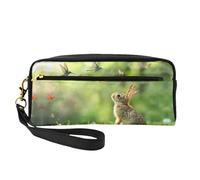 OIBNKCN The lively little rabbit Versatile Travel Makeup Bag - Double-Sided Print, Ultra-Soft PU Leather Cosmetic Organizer for Women, Mothers Day Gifts & Teacher Appreciation
