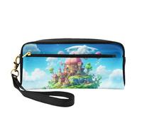 OIBNKCN The magical castle in the sky Versatile Travel Makeup Bag - Double-Sided Print, Ultra-Soft PU Leather Cosmetic Organizer for Women, Mothers Day Gifts & Teacher Appreciation