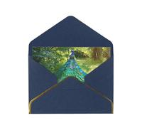 OIBNKCN The magnificent peacockUnique Elegant Greeting Cards-Blank Inside, All Occasion Card Assortment,Includes Envelopes and Gold Stickers.
