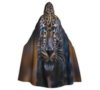 OIBNKCN The majestic African leopard Hooded Cloak for Men and Women-Durable and Stylish Black Cloak with Hood for Halloween, Cosplay and More.