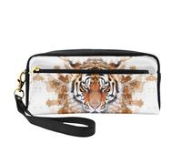 OIBNKCN The majestic and formidable African tiger Versatile Travel Makeup Bag - Double-Sided Print, Ultra-Soft PU Leather Cosmetic Organizer for Women, Mothers Day Gifts & Teacher Appreciation