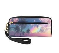 OIBNKCN The ocean under the rainbow light Versatile Travel Makeup Bag - Double-Sided Print, Ultra-Soft PU Leather Cosmetic Organizer for Women, Mothers Day Gifts & Teacher Appreciation