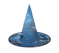 OIBNKCN The River in Winter Halloween Hat Witch Hat â€“ Perfect for Women, Men,Witches Hat Decor for Hanging, and Party Use
