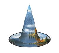 OIBNKCN The river mountains Halloween Hat Witch Hat â€“ Perfect for Women, Men,Witches Hat Decor for Hanging, and Party Use