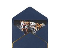 OIBNKCN The roaring tigerUnique Elegant Greeting Cards-Blank Inside, All Occasion Card Assortment,Includes Envelopes and Gold Stickers.
