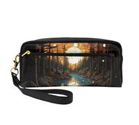 OIBNKCN The sun and trees. Versatile Travel Makeup Bag - Double-Sided Print, Ultra-Soft PU Leather Cosmetic Organizer for Women, Mothers Day Gifts & Teacher Appreciation