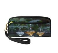 OIBNKCN Three water droplets Versatile Travel Makeup Bag - Double-Sided Print, Ultra-Soft PU Leather Cosmetic Organizer for Women, Mothers Day Gifts & Teacher Appreciation