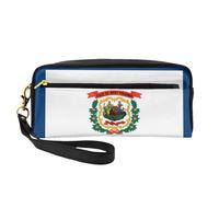 OIBNKCN West Virginia Flag Versatile Travel Makeup Bag - Double-Sided Print, Ultra-Soft PU Leather Cosmetic Organizer for Women, Mothers Day Gifts & Teacher Appreciation