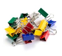 OIC® Binder Clips Tub, Medium Clips, 1 1/4", Assorted Colors, Pack of 24