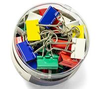 OIC® Binder Clips Tub, Small Clips, 3/4", Assorted Colors, Pack of 36