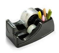 OIC Officemate 2-in-1 Heavy Duty Tape Dispenser with Storage Compartment, Black