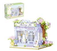 Oichy Bridal Shop Building Toys Romantic City Street View Building Blocks Decorative Modular Tree House Brick Sets for Children Teens Adults (386pcs)