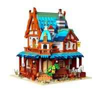 Oichy Building Block Set, Medieval Post Station Building Bricks Street View Architecture Sets House Construction Toy Medieval Architecture Collection for Adults (1767PCS)