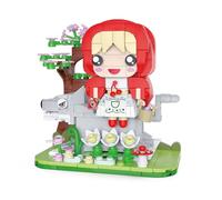 Oichy Building Block Sets, Fairytale Series Music Box Building Blocks DIY Construction Toys Home Office Decoration Gifts for Adults and Kid (Girl and Gray Wolf)