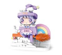Oichy Building Block Sets, Fairytale Series Music Box Building Blocks DIY Construction Toys Home Office Decoration Gifts for Adults and Kid (Girl and Broom)
