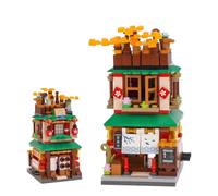 Oichy Building Blocks Set Street View City Mini Building Blocks MOC Creative STEM Toys Japanese House Model Simulation Mini Bricks Sets Construction Toy for Home Decoration and Gift (Mini Hot Spring)